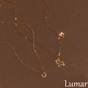 S925纯银爆闪金色小马圆牌项链女款高级感轻奢小众U型马蹄毛衣链