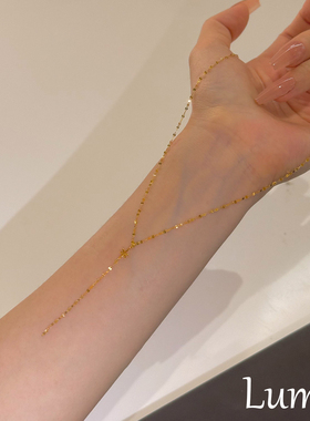 S925银金色极细y字雪花流苏项链