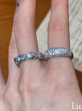 S925纯银满天星闪钻轻奢戒指女款