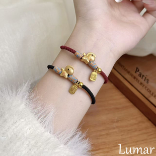 S925银马年本命年小马情侣红绳手链轻奢小众精致情人节礼物送女友