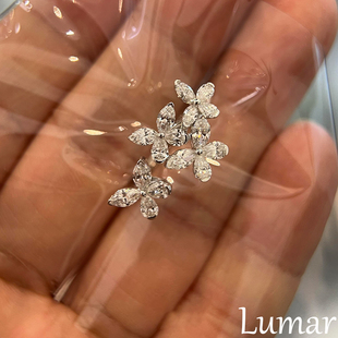 S925纯银韩系超仙满钻蝴蝶戒指2026新款精致优雅气质百搭仙气指环