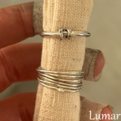 S925纯银极简风银色多层素圈戒指女2026新款 高级感叠戴食指戒 爆款