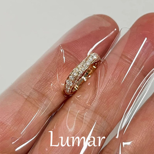 S925纯银莫比乌斯满钻戒指女轻奢