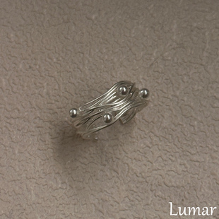 S925纯银韩系不规则多层缠绕戒指2026新款温柔简约气质可调节指环