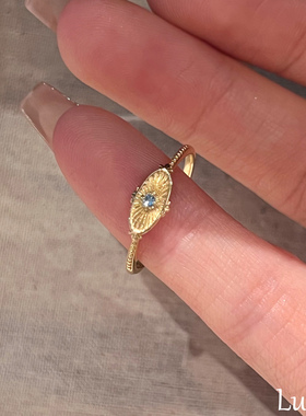 S925银中古蓝宝石星芒眼戒指2026