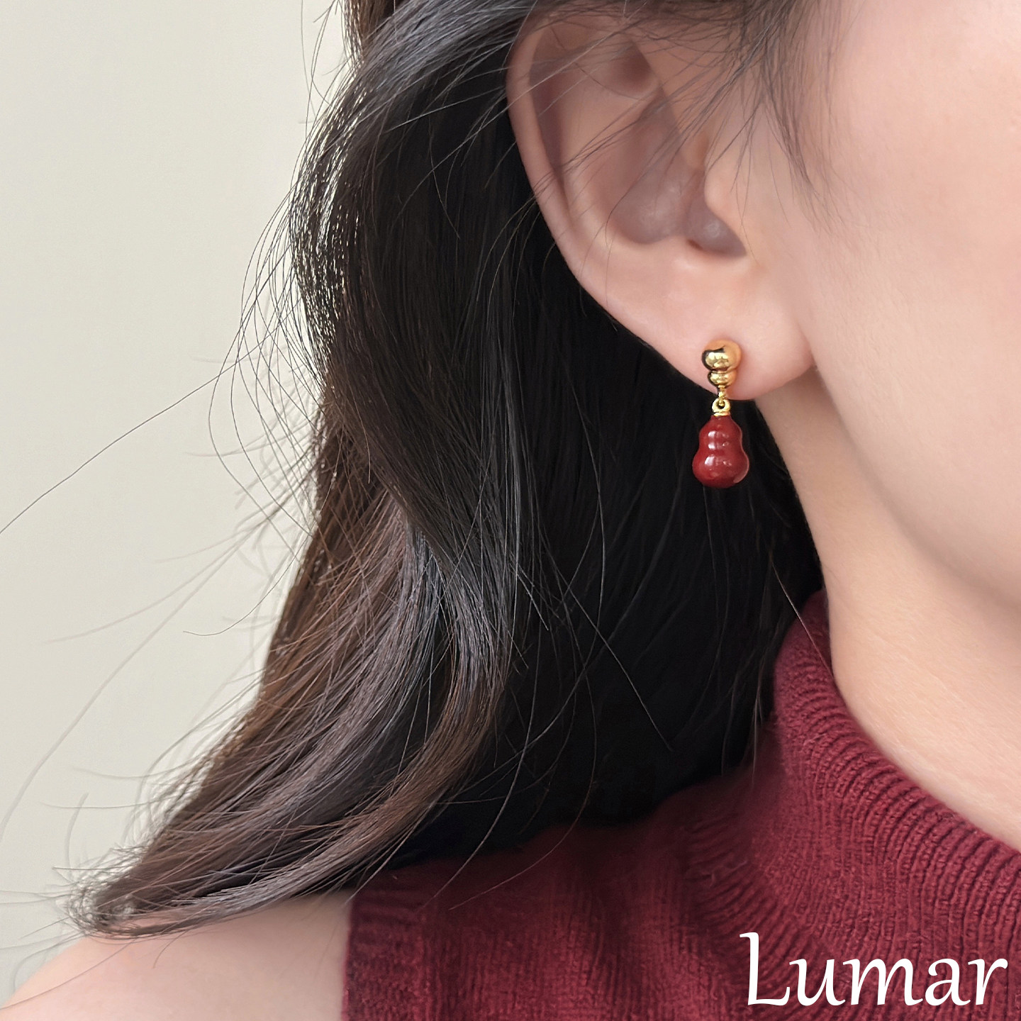 S925纯银安可拉葫芦耳钉2025新款高级感气质新年氛围感显脸瘦耳饰,饰品/流行首饰/时尚饰品新,耳钉,淘宝优惠券,粉丝福利购,淘宝优惠卷