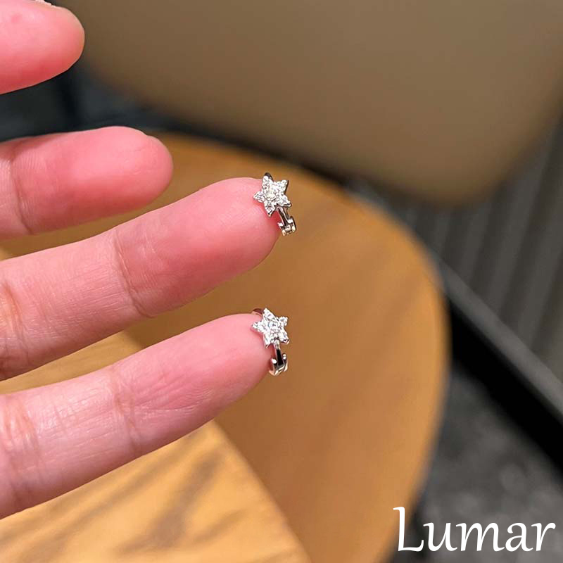 S925银法式星星锆石耳扣2025新款