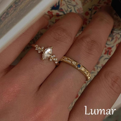 S925纯银超闪金色马眼闪钻戒指女