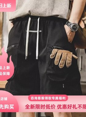 INFORMER美式工装休闲短裤夏季男针织卫裤户外机能宽松五分裤中裤