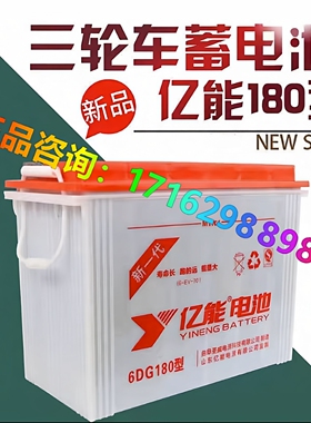 亿能水电瓶6DG180型200型220型260型300型400型 拉货拉客三轮车用