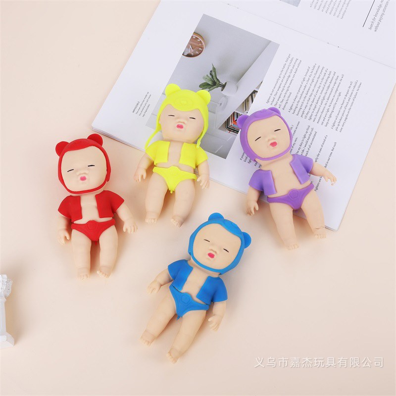 解压掌心娃娃搞怪礼物有趣好玩减压捏捏乐仿N真娃娃婴儿黑娃捏捏