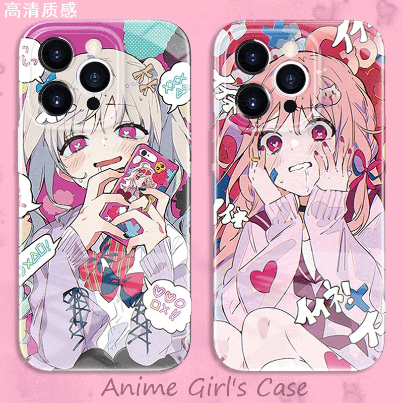 适用于苹果15手机壳iPhone14动漫少女13PRO日系12mini二次元11甜酷XS动漫可爱max新款xr薄7菲林8PLUS软SE2套3