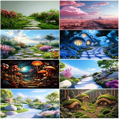 鱼缸背景贴纸天空云朵造景装饰画