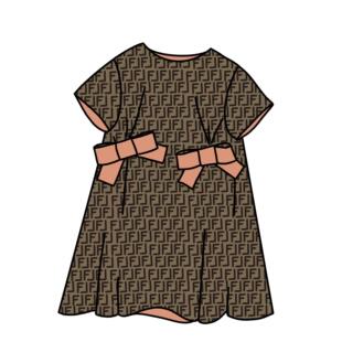 高定童装女孩连衣裙英伦风时尚女童装亲子装连衣裙字母太空棉公主
