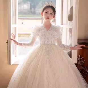 女童礼服轻奢小众高端花童婚礼小女孩公主裙主持人钢琴演奏连衣裙