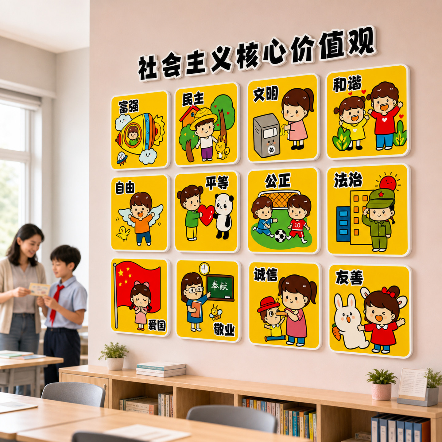 【爱国主题墙贴】教室走廊布置