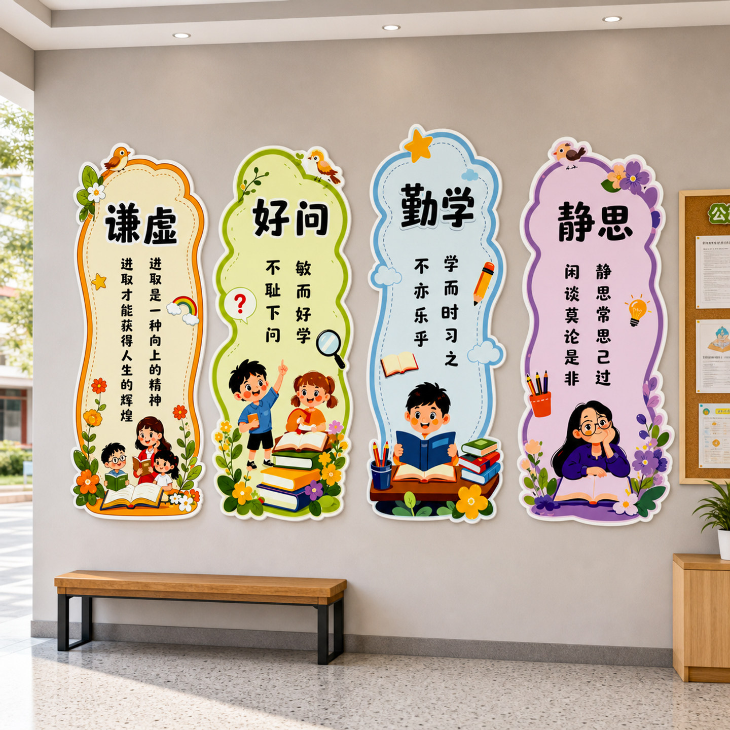 【中小学教室励志标语文化墙贴】
