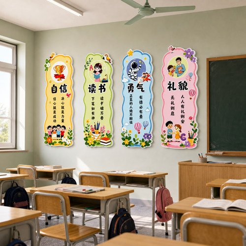 【励志学习标语班级文化墙贴】