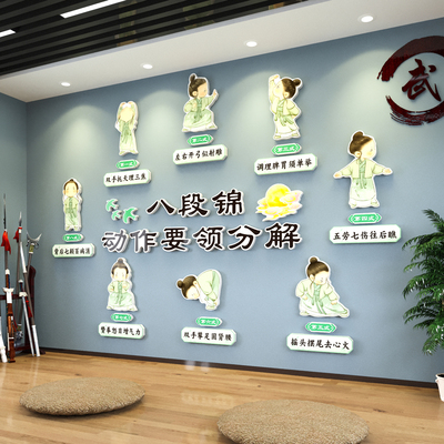 中医养生馆装饰八段锦海报布置