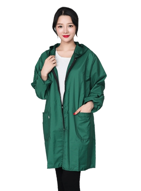 大人时尚围裙男女长袖纯色拉链