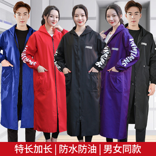 特长单层罩衣防水防油英文袖 可印字男女成人厨房围裙工作服薄外套