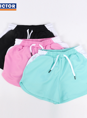 正品VICTOR胜利威克多女款羽毛球服透气针织运动健身短裤R-29201