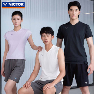 VICTOR胜利威克多羽毛球服男女吸湿排汗透气易干运动短袖T-65008