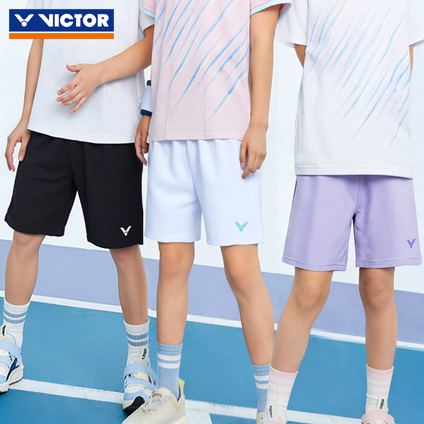 新VICTOR胜利威克多羽毛球服青少年易干吸汗儿童运动短裤R-62203 - 实物图