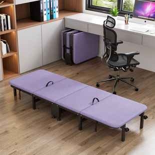 折叠床单人办公午睡便携四折床午休床家用成人简易海绵木板床陪护
