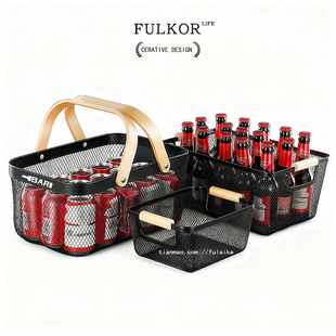 酒吧KTV啤酒框啤酒手提篮商用零食小食酒水饮料铁艺大容量购物篮