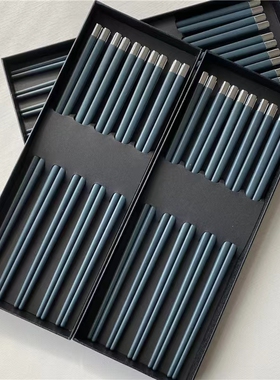 合金筷子高档防滑抗菌商用餐厅酒店专用耐高温绿色正品时尚家用筷