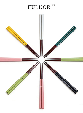 高端红檀木筷子家用马卡龙色一人一筷专用尖头防滑高档实木质公筷