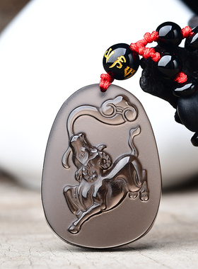 祥安灵阁牛钱纳宝吊坠黑曜石生肖属鼠人2026年吉祥物男女挂件饰物