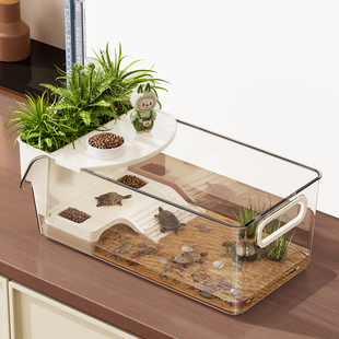 乌龟饲养缸生态造景家用小型豪华别墅爬台养巴西龟盒专用箱小鱼缸