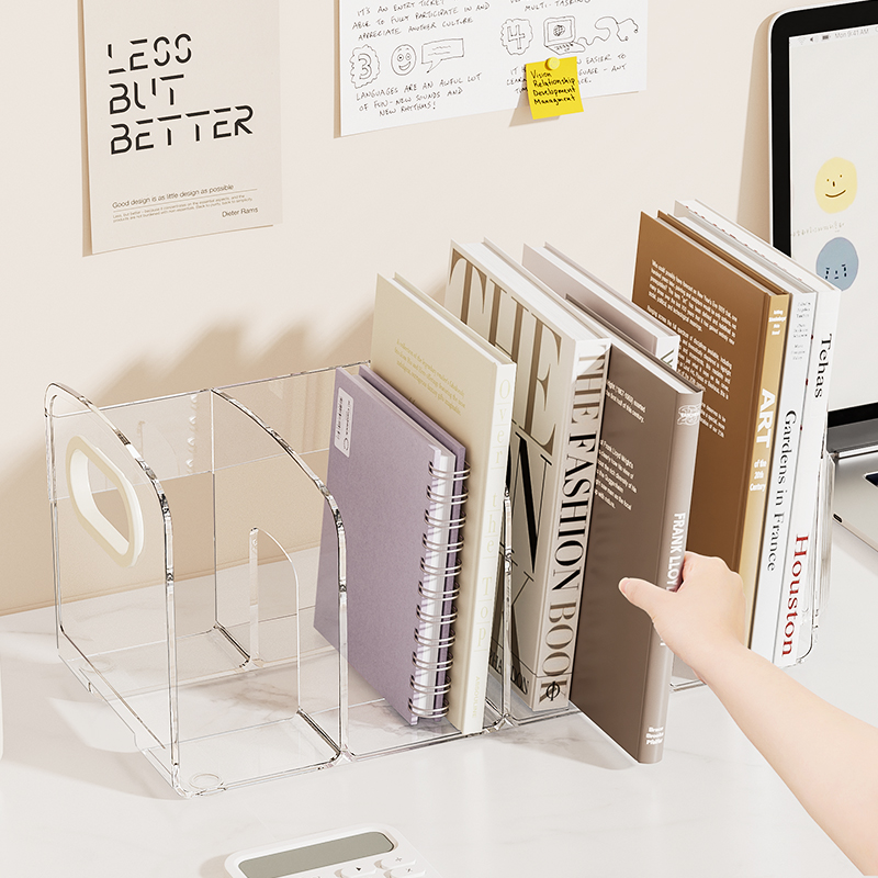 桌面书架桌上儿童绘本作业本书本收纳盒书立架不占空间立式置物架
