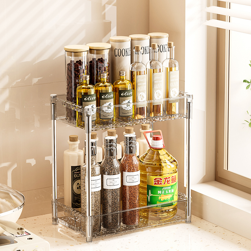 可伸缩厨房调料置物架台面多功能