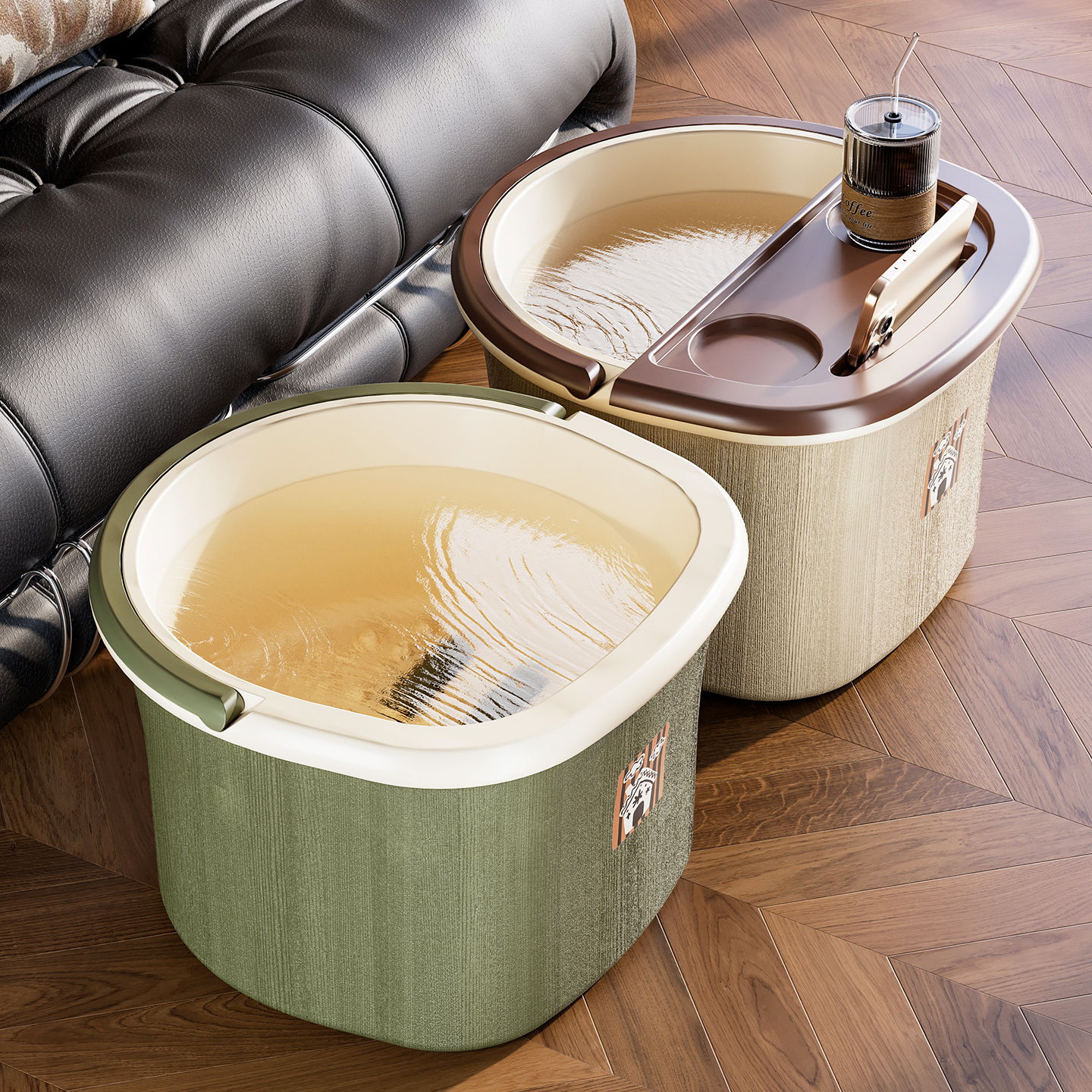 家用泡脚桶加厚耐摔足浴桶过小腿高深保温养生按摩熏蒸神器洗脚盆