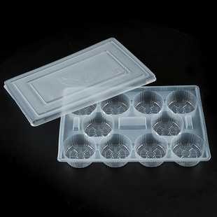 卡通包一次性包装塑料糕点盒 10格速冻大包子早餐外卖打包收纳盒