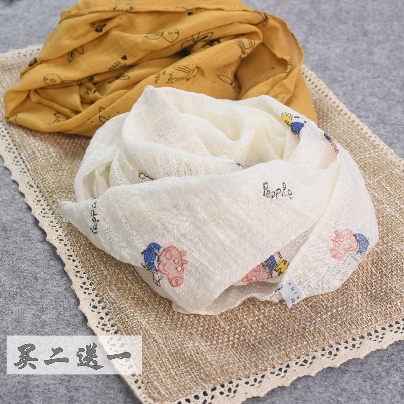 。婴儿宝宝围巾春秋春春秋薄款女男童小孩韩版棉麻儿童围巾丝巾脖