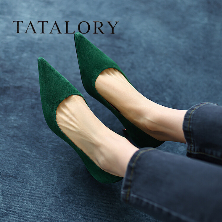 TATA LORY女鞋法式浅口高跟鞋女2024年新款细跟尖头职业工作单鞋