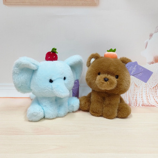 象皮兔夏日派对大象毛绒玩具陪伴安抚小熊公仔布娃娃儿童玩具