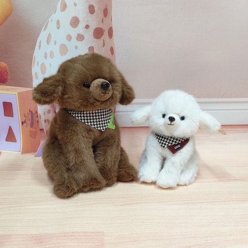 毛绒围巾小狗公仔安抚抱枕儿童玩