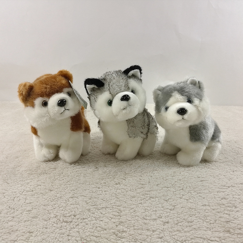 哈士奇毛绒玩具秋田犬公仔萌宠小