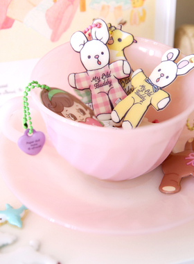 Afrocat韩国代购 可爱少女风钥匙扣挂链AirPods小挂件女包配饰