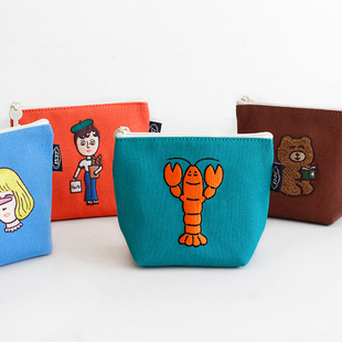 oohlala韩国代购 包ins小众 怪阿姨随身便携收纳袋杂物收纳包数码