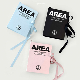 OAB韩国代购 简约A7丝带活页外壳笔记本日记本手账素材收纳本ins