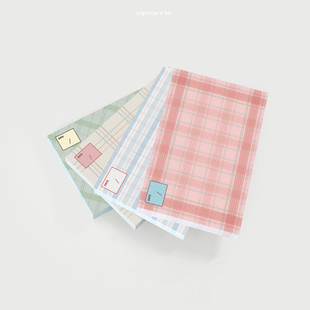 OAB韩国代购 小清新格纹便签本留言本记录册拍纸本无粘性ins小众