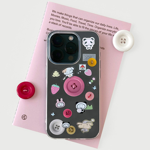 OAB韩国代购 饰DIY 小清新创意纽扣贴纸手账本日记本手机壳拼贴装