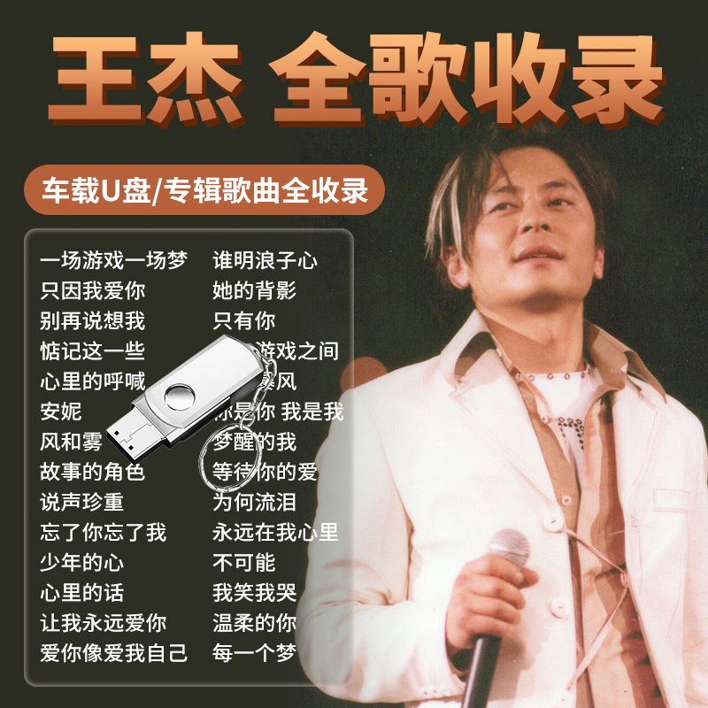 王杰车载U盘无损音乐专辑经典老歌车载音乐U盘MP3车载音乐