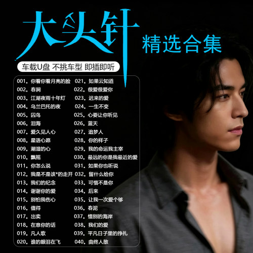 大头针歌曲车载音乐u盘精选经典流行正版MP3无损高品音质汽车优盘